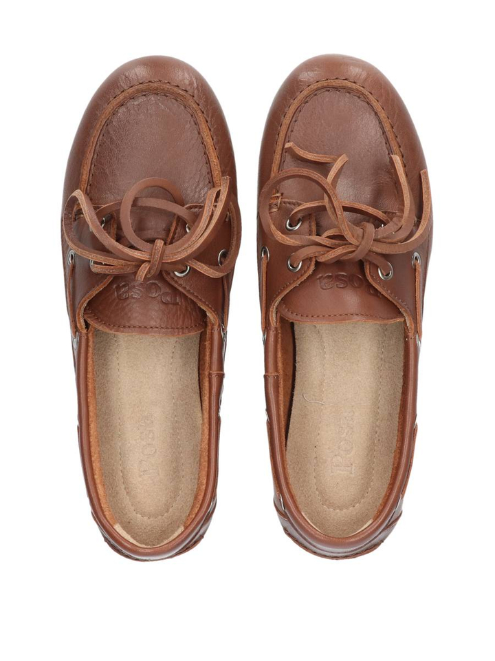 Cognac boat loafer soft leather Posa