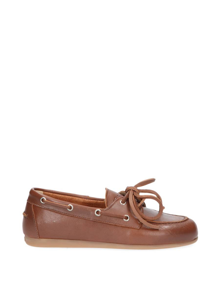 Cognac boat loafer soft leather Posa
