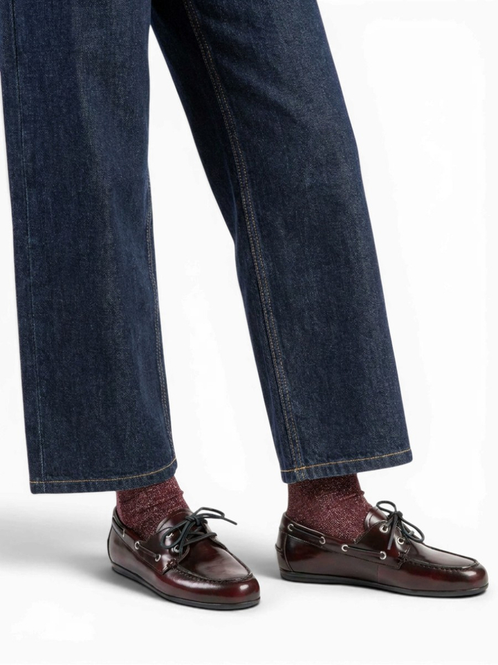 Donkerrode boatloafer Posa