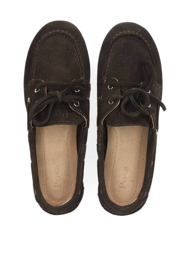 Donkerbruine loafers Boat loafer suede Posa