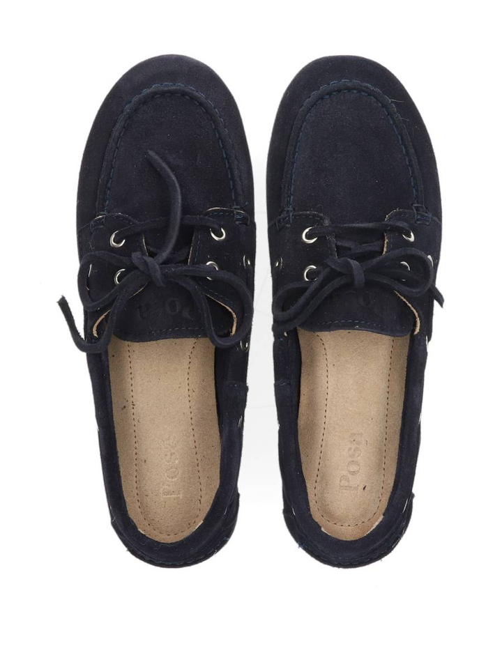 Donkerblauwe suède boat loafers Posa