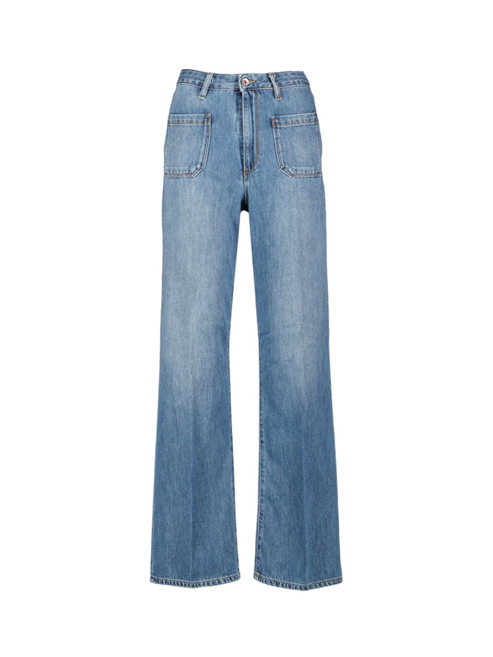 Blauwe straight fit jeans met opgestikte zakken Bellerose Junior