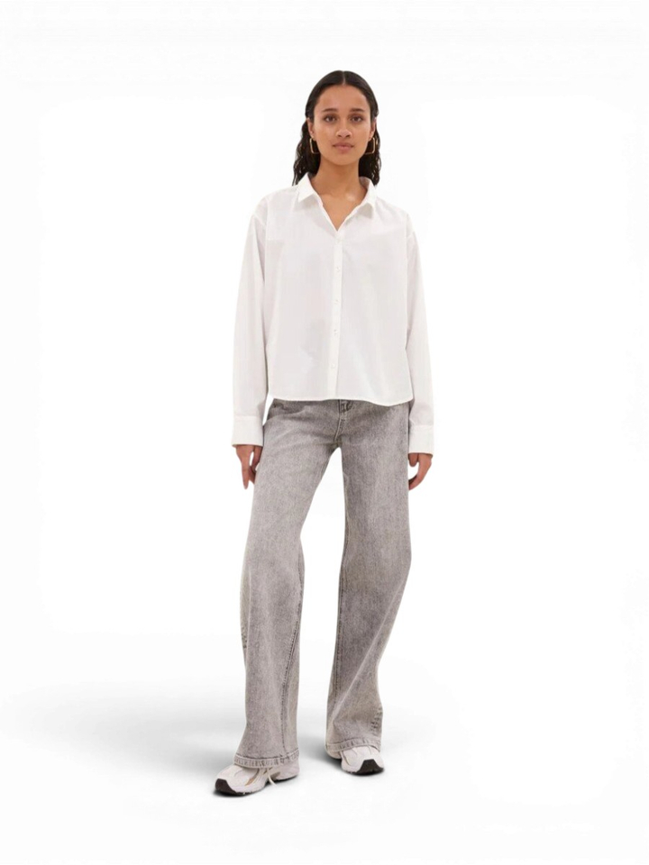 Grijze straight jeans By-Bar