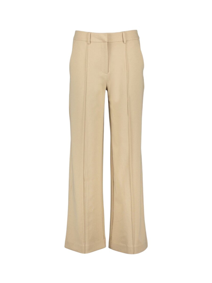 Beige broek met bandplooien Kate Sus Office Ichi