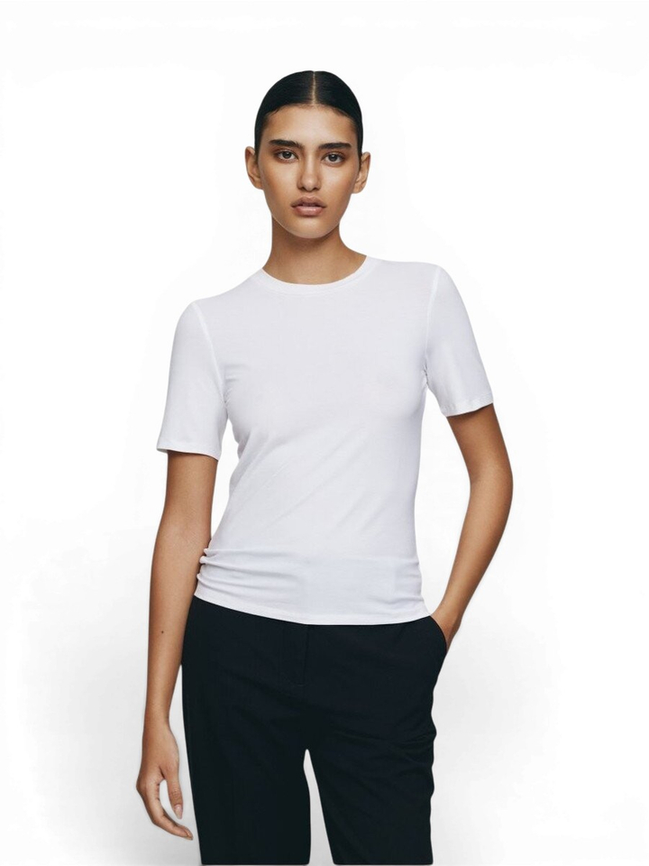 Bright white t-shirt met korte  mouwen MSCH 