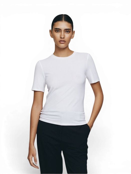 Bright white t-shirt met korte mouwen MSCH