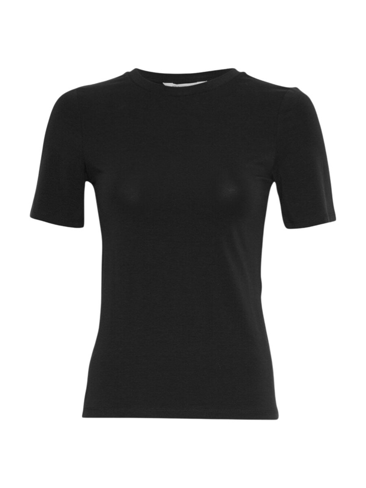 Zwarte t-shirt met ronde hals en korte mouwen MSCH 