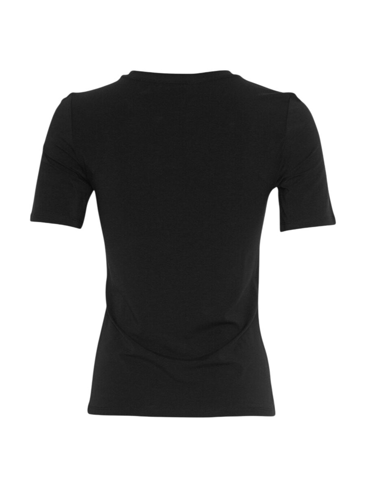 Zwarte t-shirt met ronde hals en korte mouwen MSCH 