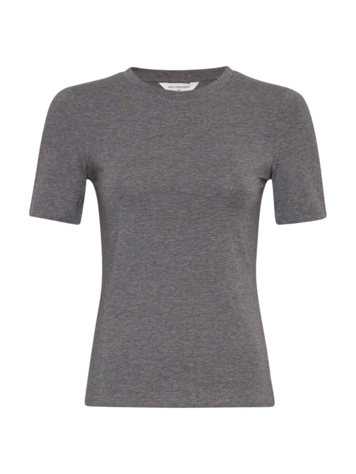 Grijze t-shirt met ronde hals en kort mouwen MSCH