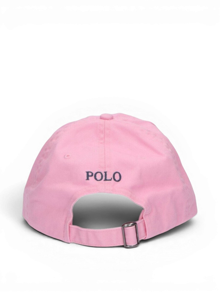 Lichtroze katoenen pet met donkerblauw logo Ralph Lauren
