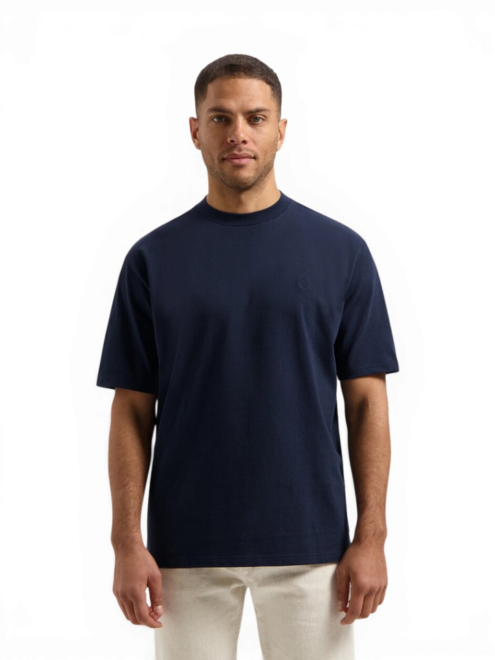 Blauwe katoenen t-shirt met merklogo Dstrezzed