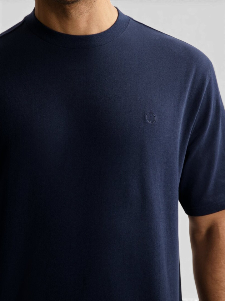 Blauwe katoenen t-shirt met merklogo Dstrezzed