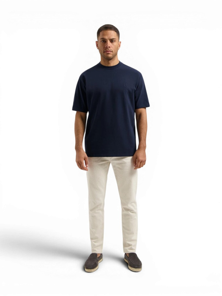 Blauwe katoenen t-shirt met merklogo Dstrezzed