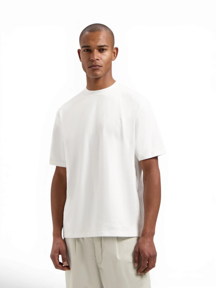 Witte katoenen t-shirt met merklogo Dstrezzed