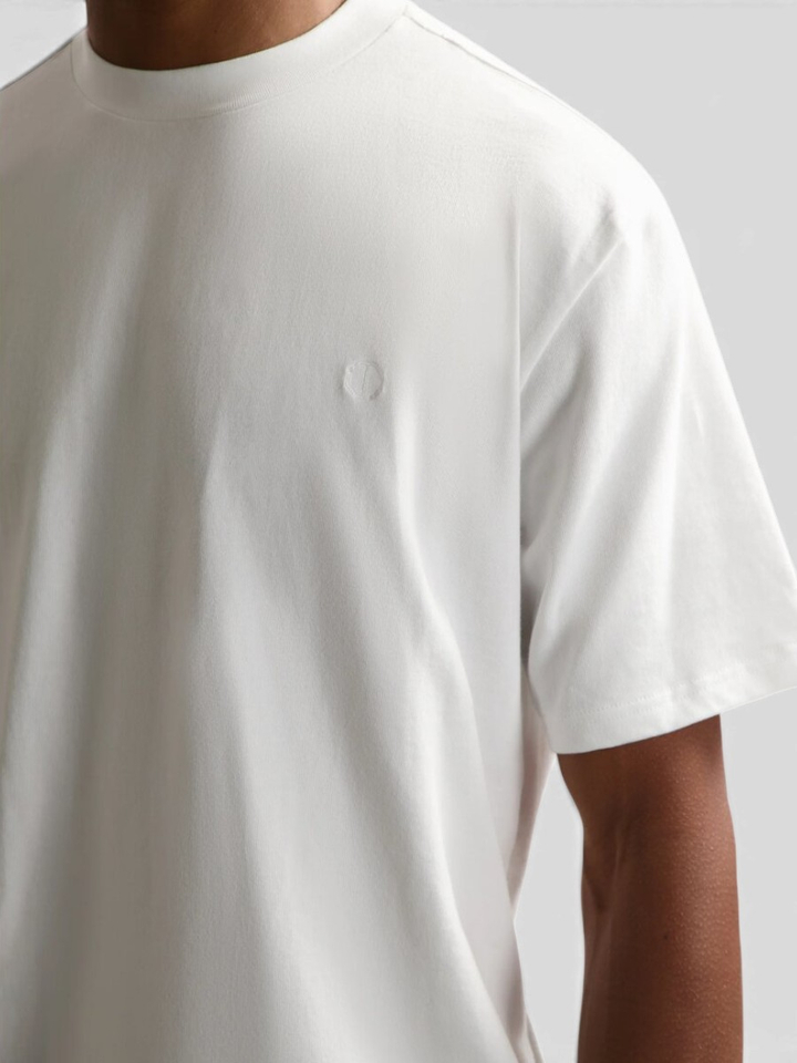 Witte katoenen t-shirt met merklogo Dstrezzed