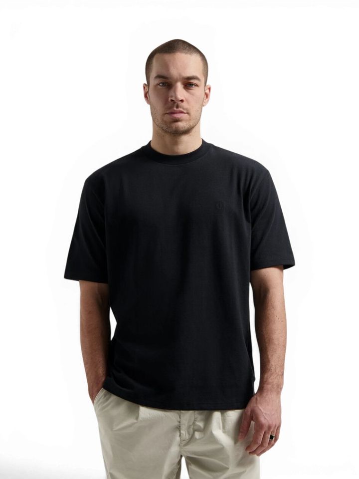 Zwarte katoenen t-shirt met merklogo Dstrezzed