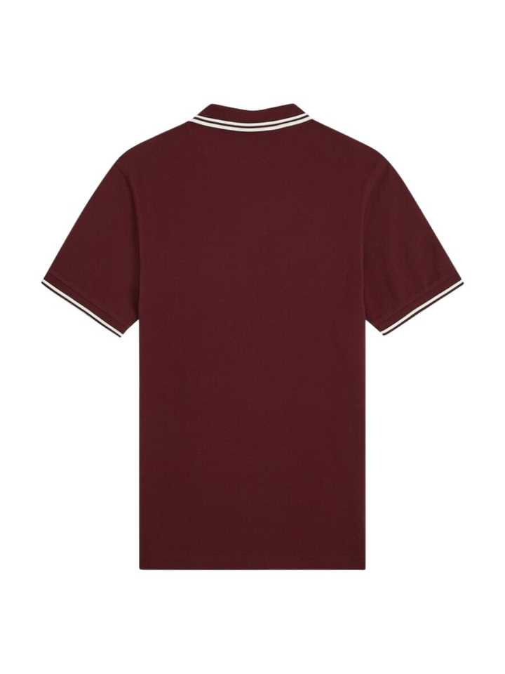 Bordeaux polo met merklogo op de borst Fred Perry