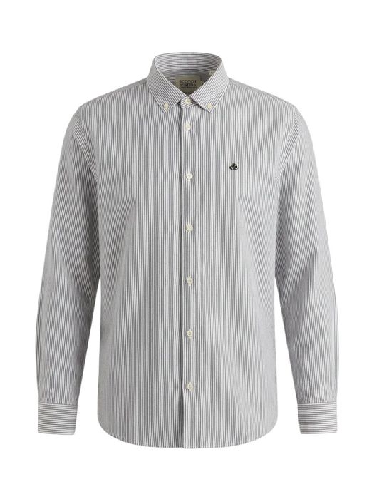 Wit katoenen hemd ( regular fit) met strepen en lange mouwen Scotch&Soda