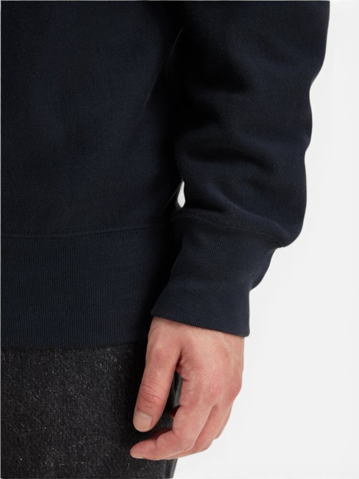 Donkerblauwe katoenen sweater met ronde hals Flake Bellerose 