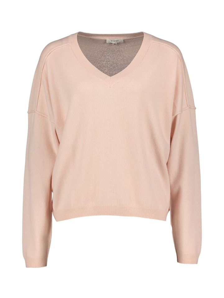 Roze trui met v-hals Lorca Gigue