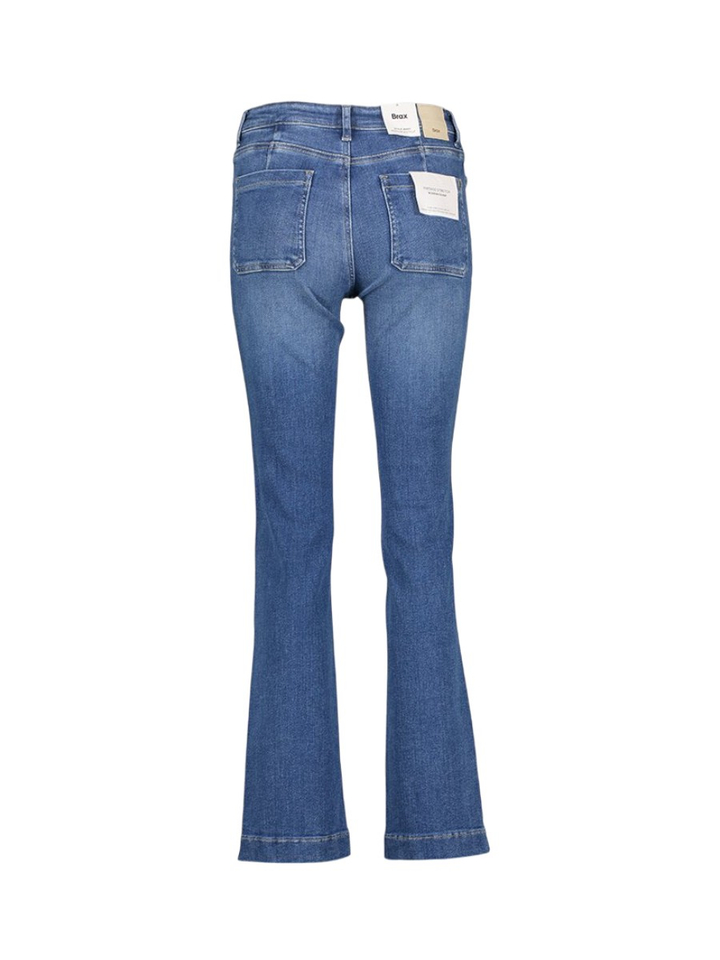 Blauwe straight fit jeans met opgestikte zakken Mary Brax