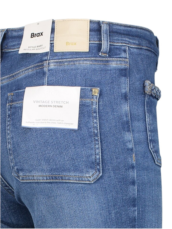 Blauwe straight fit jeans met opgestikte zakken Mary Brax