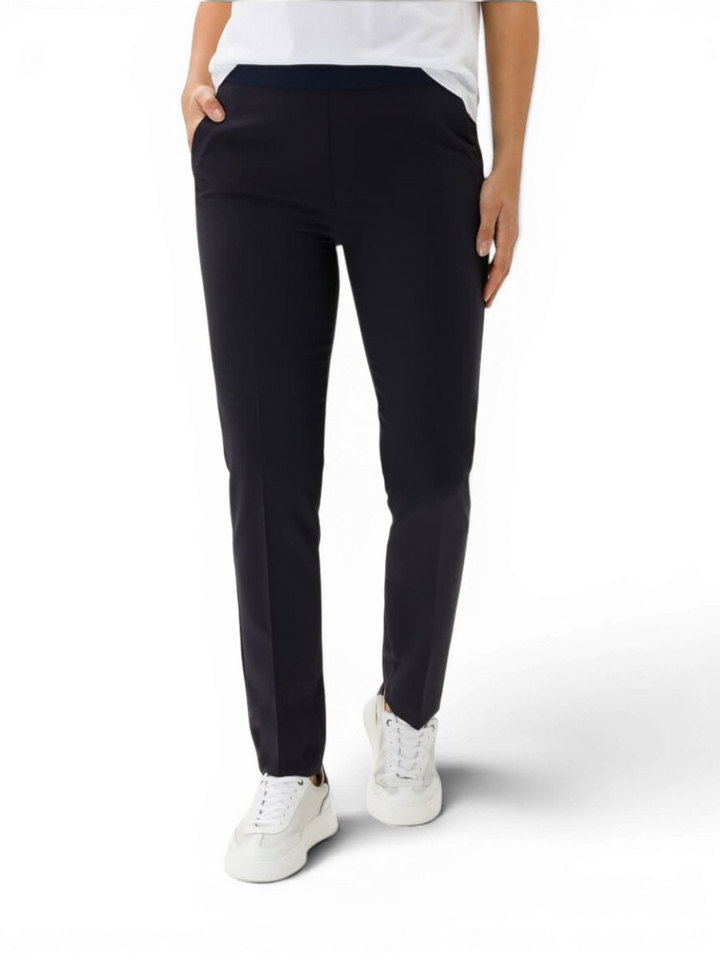 Donkerblauwe broek met elastiek Raphaela