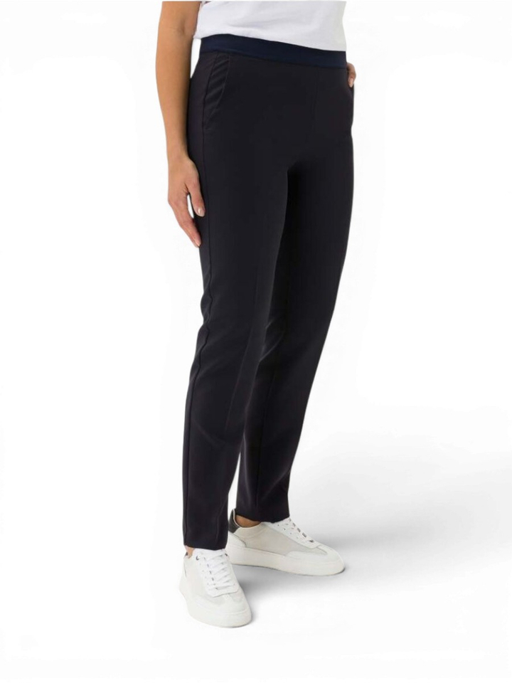Donkerblauwe broek met elastiek Raphaela