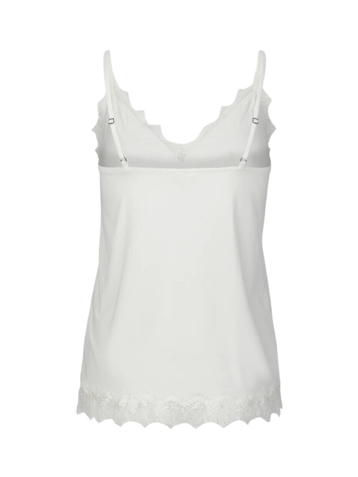 Beige klassieke top met kanten afwerking Rosemunde