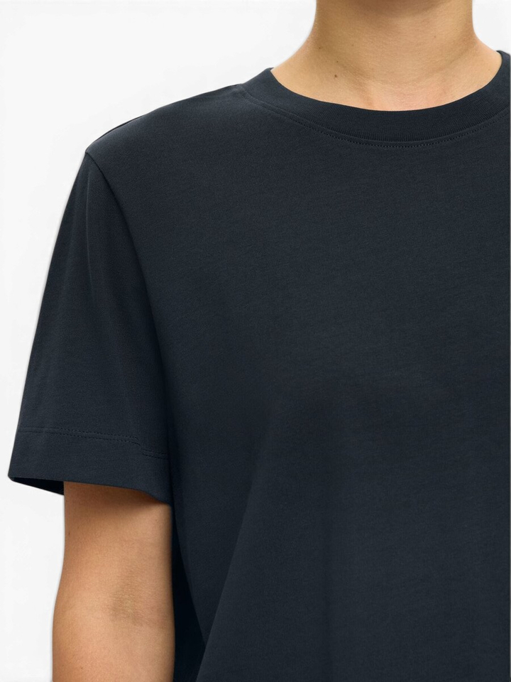 Donkerblauwe boxy T-shirt Selected 