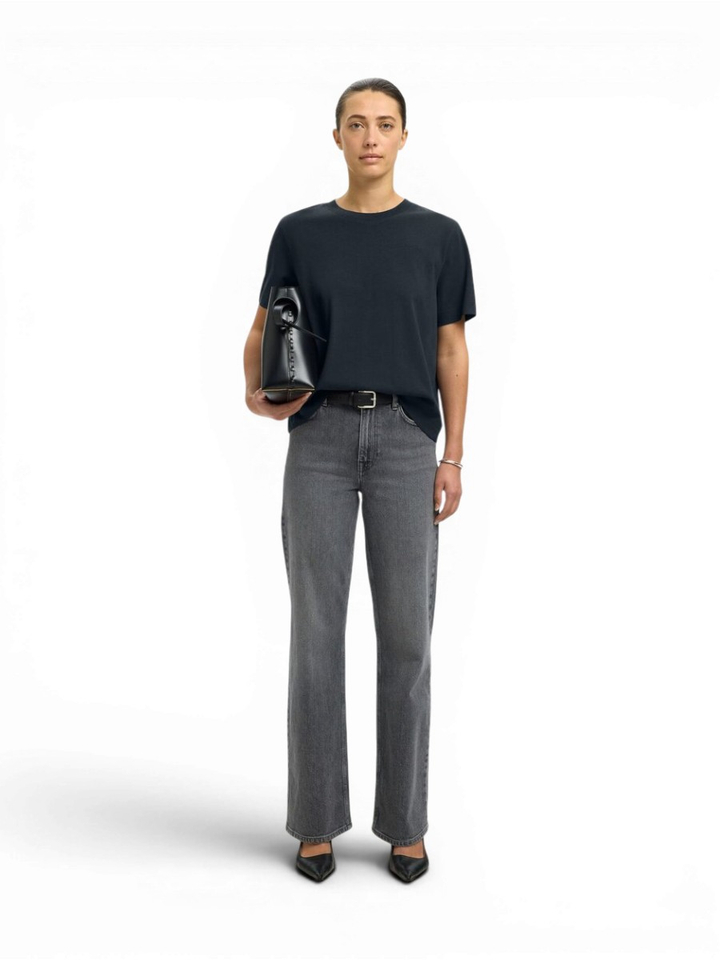 Donkerblauwe boxy T-shirt Selected 