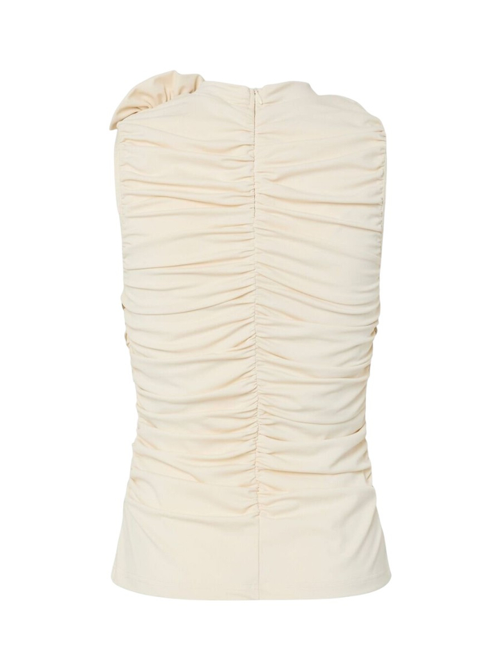 Ecrukleurige top met bloemendetail Yasdona Y.A.S.