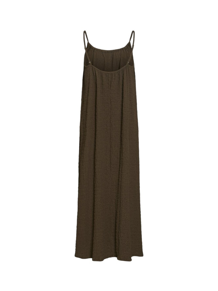 Bruine maxi jurk met bandjes Vila
