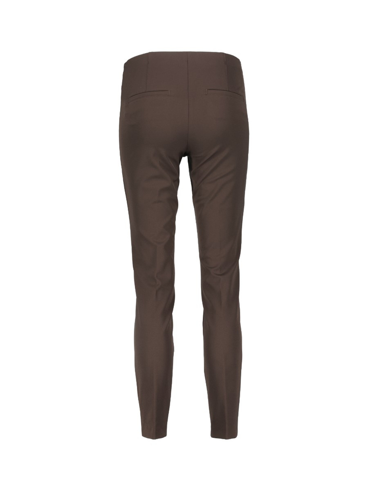 Donkerbruine aansluitende broek met stretch Ros Cambio