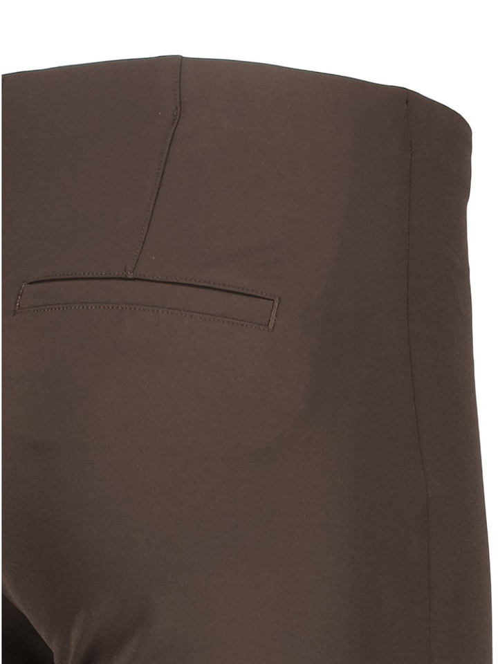 Donkerbruine aansluitende broek met stretch Ros Cambio