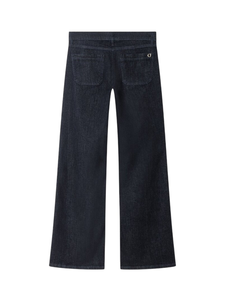 Donkerblauwe straight fit jeans met opgestikte zakken Tess Cambio 