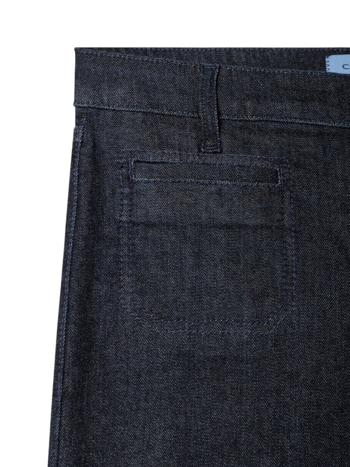 Donkerblauwe straight fit jeans met opgestikte zakken Tess Cambio 