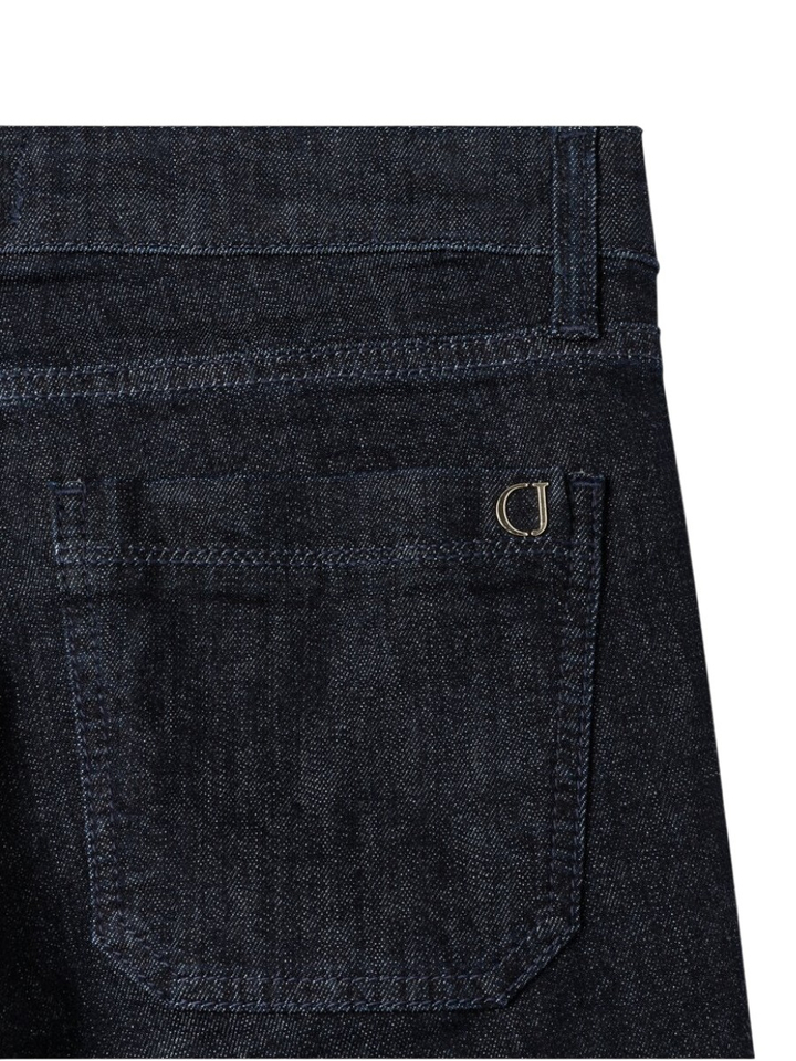 Donkerblauwe straight fit jeans met opgestikte zakken Tess Cambio 