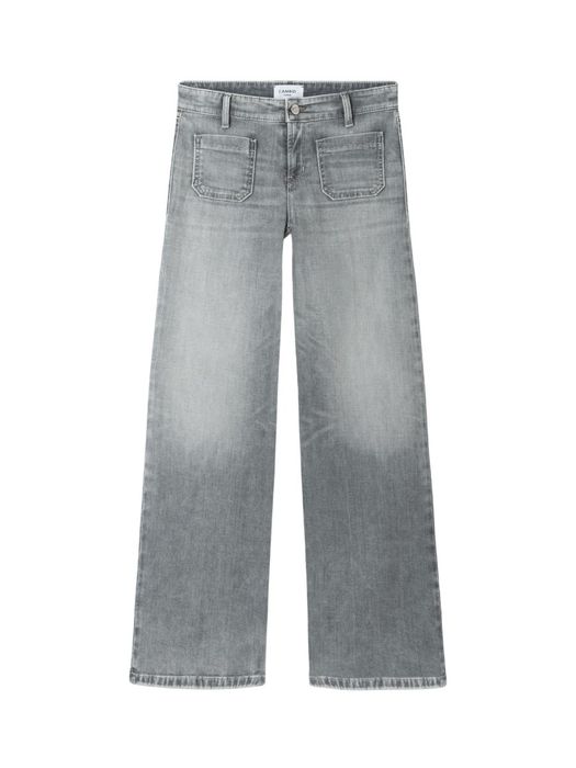 Lichtgrijze straight fit jeans met opgestikte zakken Amara Cambio