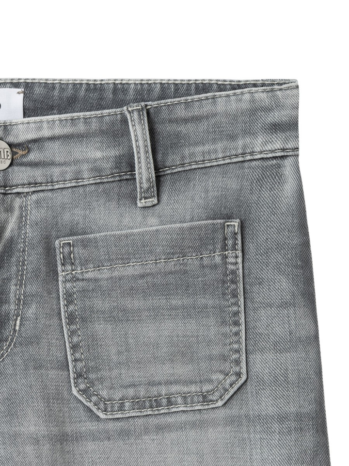 Lichtgrijze straight fit jeans met opgestikte zakken Amara Cambio 