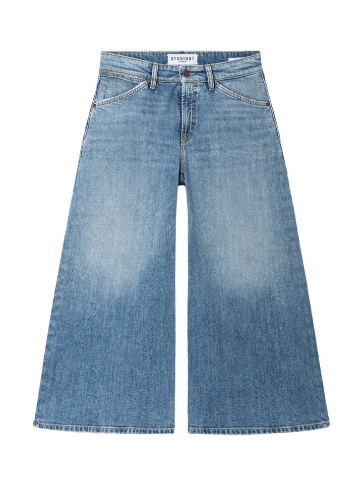 Blauwe wide leg 7/8 jeans Odina Cambio