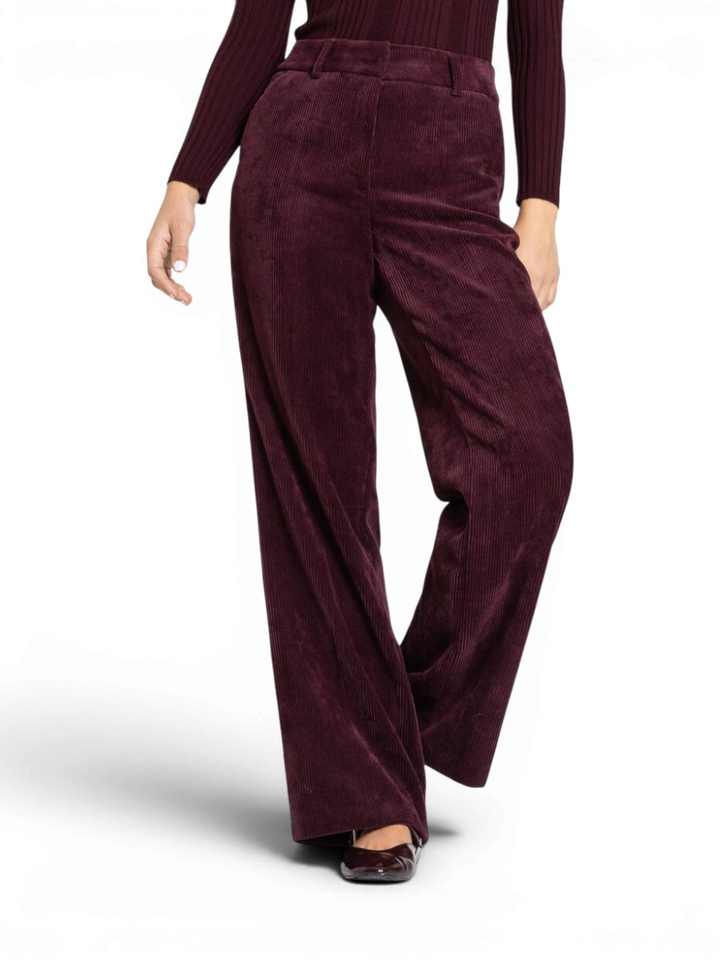 Bordeaux broek in ribfluweel Amelie Cambio