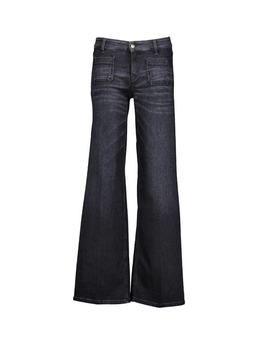 Modern dark straight jeans met kleine zakken vooraan Amara Cambio