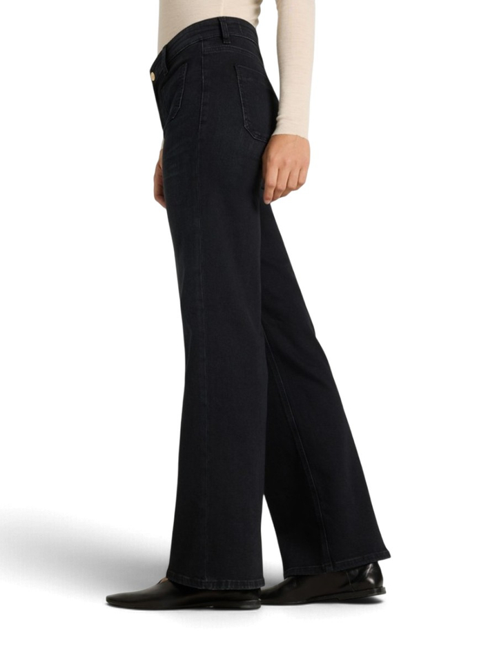 Modern dark straight jeans met kleine zakken vooraan Amara Cambio 