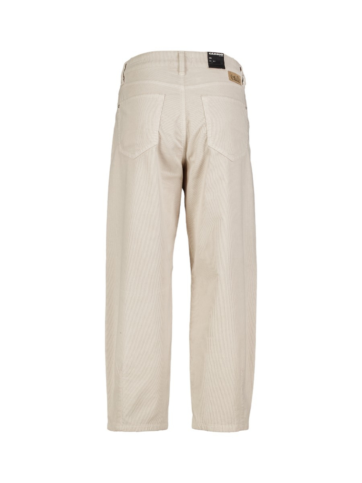 Beige broek in ribflueel ELIN Cambio