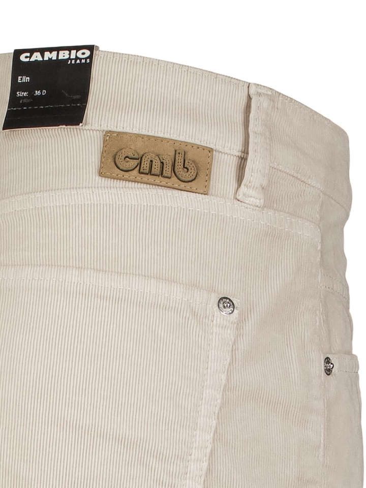 Beige broek in ribflueel ELIN Cambio