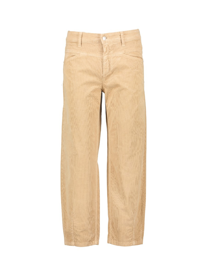 Beige ribfluwelen barrel broek Elin Cambio