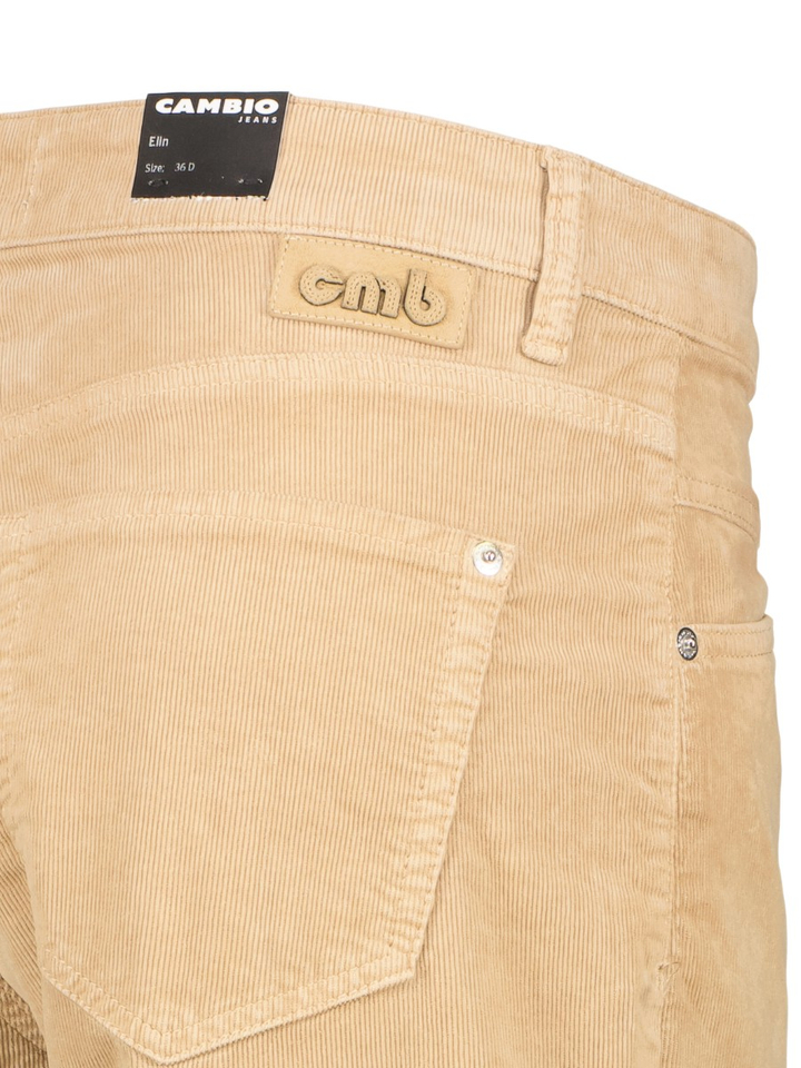 Beige ribfluwelen barrel broek Elin Cambio
