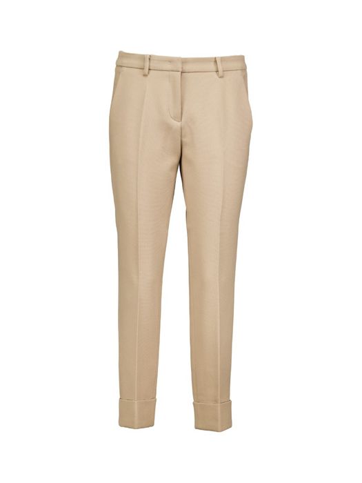 Bruine geklede enkellange broek KRYSTAL Cambio