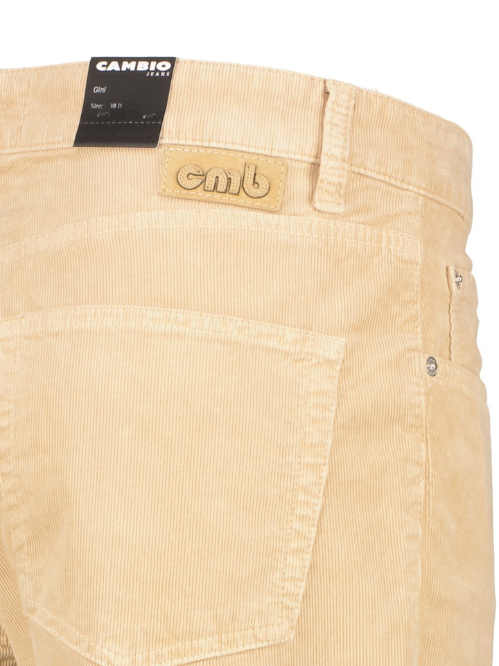Beige broek in ribfluweel Gini Cambio 